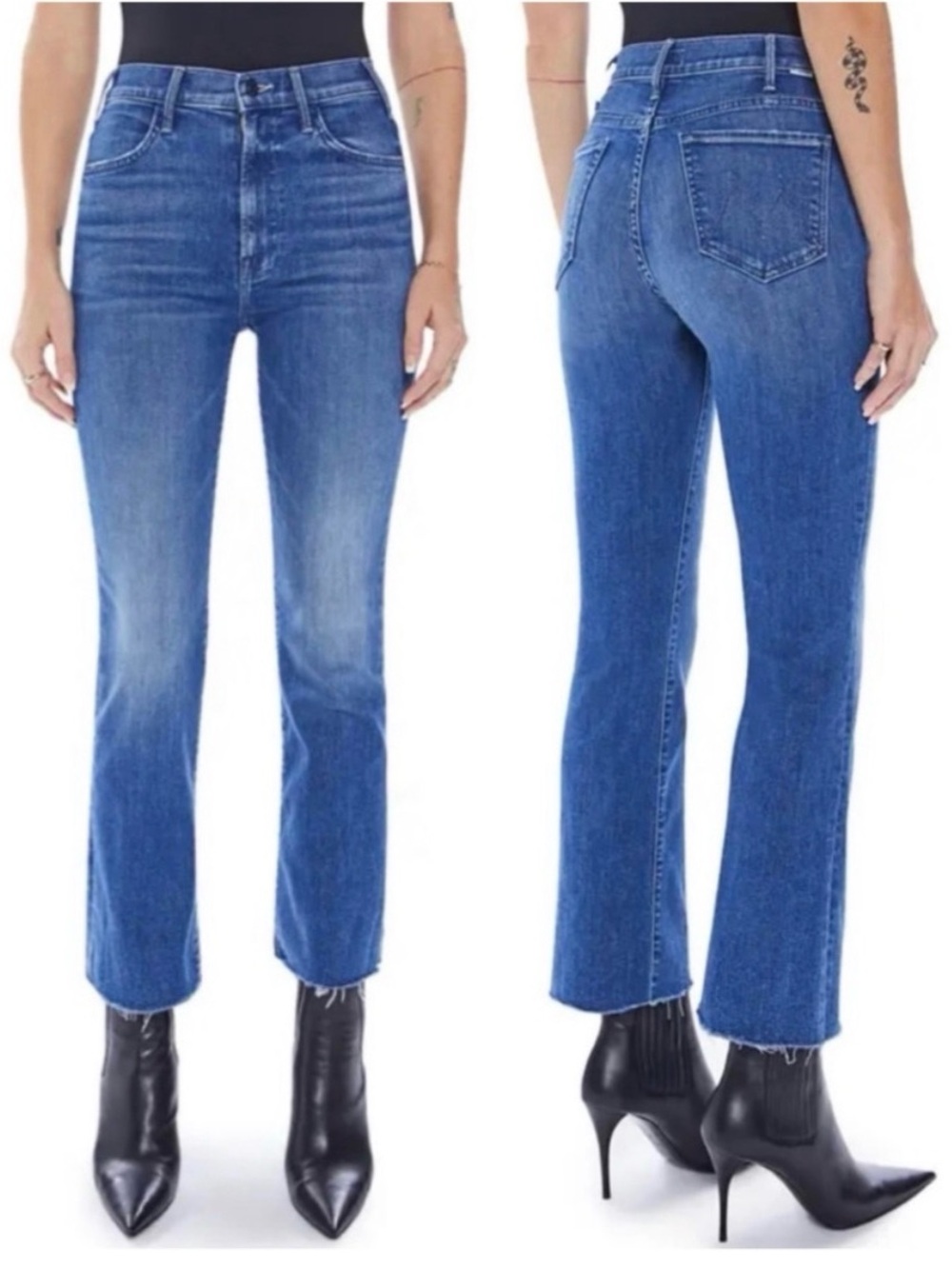 NWT💝MOTHER The Hustler Fray Ankle Bootcut Jeans Size 27